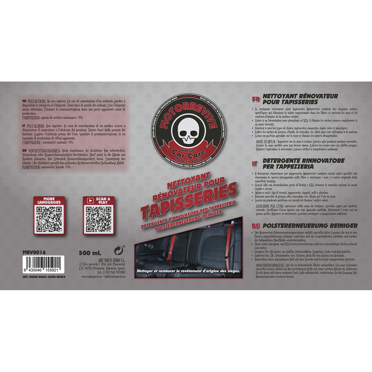 Polstringsrenser Motorrevive 500 ml